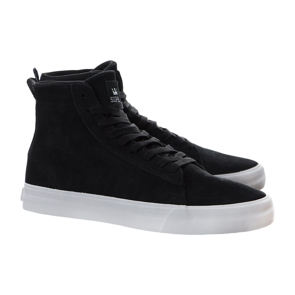 Baskets Montantes Supra Belmont High Noir Black/White Homme | CLY-80997003